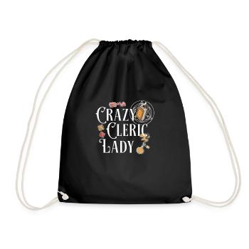 LARP Crazy Cleric Lady Funny Roleplaying Medieval - Drawstring Bag - black - Front