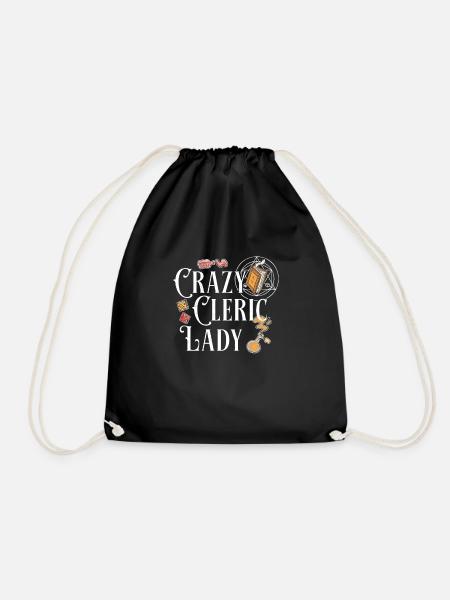 LARP Crazy Cleric Lady Funny Roleplaying Medieval - Turnbeutel - Schwarz