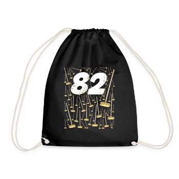 82 brooms Birthday gift idea - Drawstring Bag - black - Front