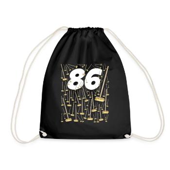 86 Brooms Gift Idea Birthday Quote - Drawstring Bag - black - Front