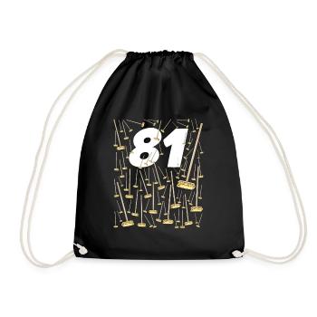 81 Birthday Brooms Grandparents Humor - Drawstring Bag - black - Front