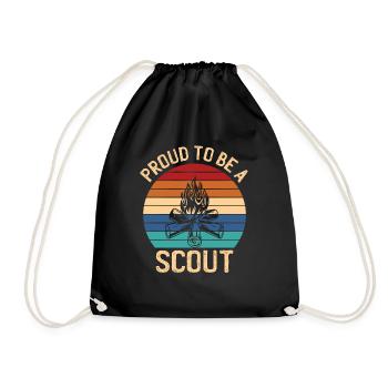 Proud to be a scout hike - Drawstring Bag - black - Front