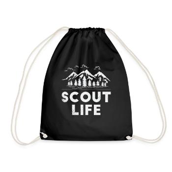 Scout life Hiking in the mountains - Drawstring Bag - black - Front
