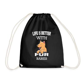 La vie est meilleure avec les chiots à fourrure - Sac de sport léger - noir - Devant