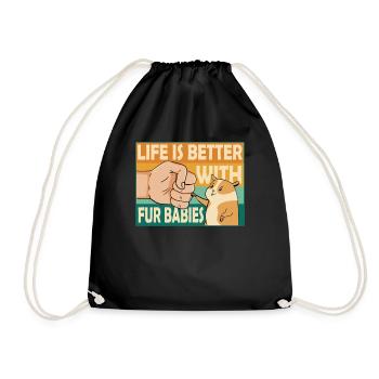 La vie est meilleure avec les bébés hamsters à fourrure - Sac de sport léger - noir - Devant