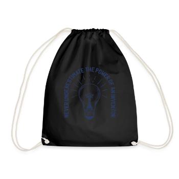 Don't underestimate the power of the inventor - Drawstring Bag - black - Front