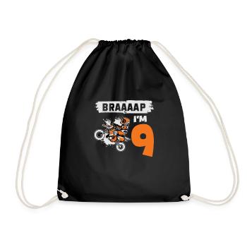 Braaaap Ich bin 9 Dirt Bike Motocross Jahre alt 9 - Turnbeutel - Schwarz - Vorne
