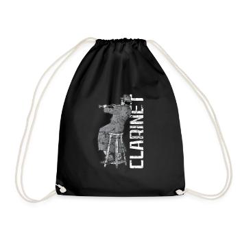 Clarinet Player Orchestra Musicians - Drawstring Bag - black - Front