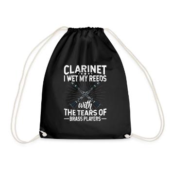 Clarinet Player Orchestra Musicians - Drawstring Bag - black - Front