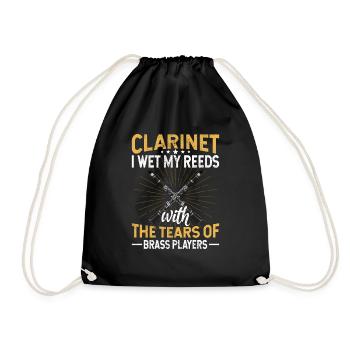 Clarinet Player Orchestra Musicians - Drawstring Bag - black - Front