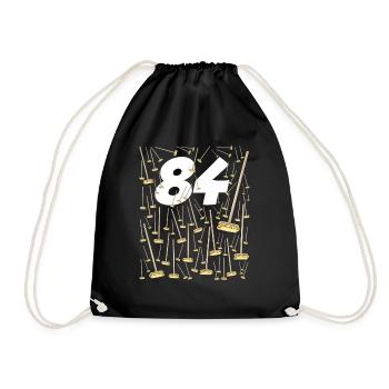 84 funny birthday brooms grandpa and grandma - Drawstring Bag - black - Front