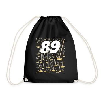 89 funny birthday brooms for grandpa and grandma - Drawstring Bag - black - Front