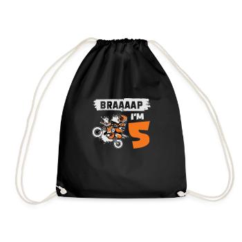 Braaaap I'm 5 Dirt Bike Motocross 5 ans 5e - Sac de sport léger - noir - Devant