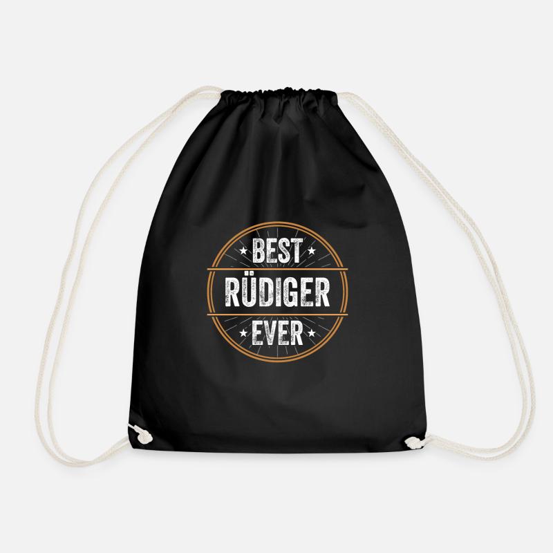Best Rüdiger Ever First Name Name Gift - Drawstring Bag - black