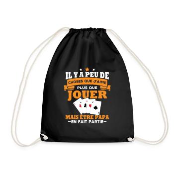 J'aime que jouer poker et être papa - Sac de sport léger - noir - Devant