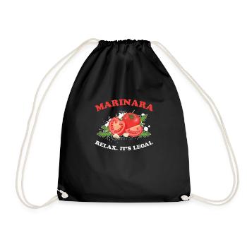 Funny Legal Marinara Tomato Pun An Italian Sauce - Drawstring Bag - black - Front