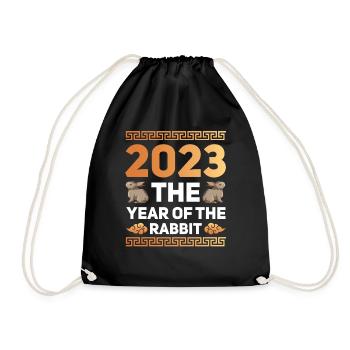 2023 L’année du zodiaque chinois lapin - Sac de sport léger - noir - Devant