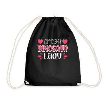 Dame dinosaure folle - Sac de sport léger - noir - Devant
