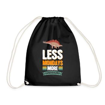 Less Mondays More Dinosaurs - Drawstring Bag - black - Front