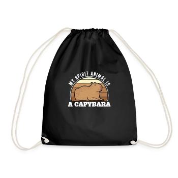 My Spirit Animal Retro Capybara For Happy Capy - Turnbeutel - Schwarz - Vorne