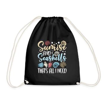 Collecting shells - Drawstring Bag - black - Front