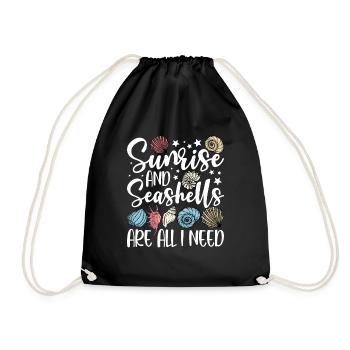 Collecting shells - Drawstring Bag - black - Front