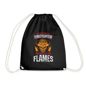 Feuerwehrmann Feuerwehr & Sprüche - Turnbeutel - Schwarz - Vorne