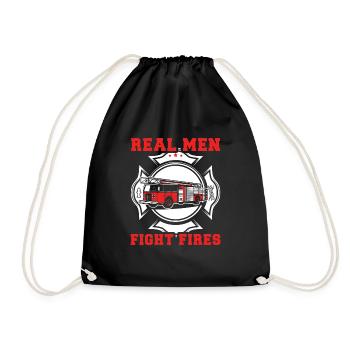 Feuerwehrmann Feuerwehr & Sprüche - Turnbeutel - Schwarz - Vorne