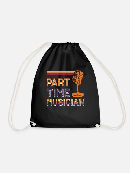 Singer Songwriter Part-Time Musician - Drawstring Bag - black