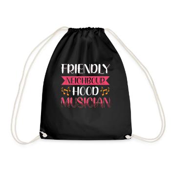 Music Lover Friendly Neighbourhood Musician - Drawstring Bag - black - Front