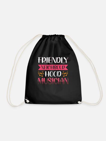Music Lover Friendly Neighbourhood Musician - Drawstring Bag - black