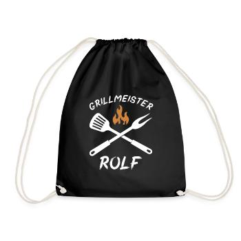 Grillmeister Rolf - Turnbeutel - Schwarz - Vorne