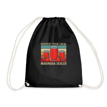 Support Your Local Vintage Retro Tomato Marina - Drawstring Bag - black - Front