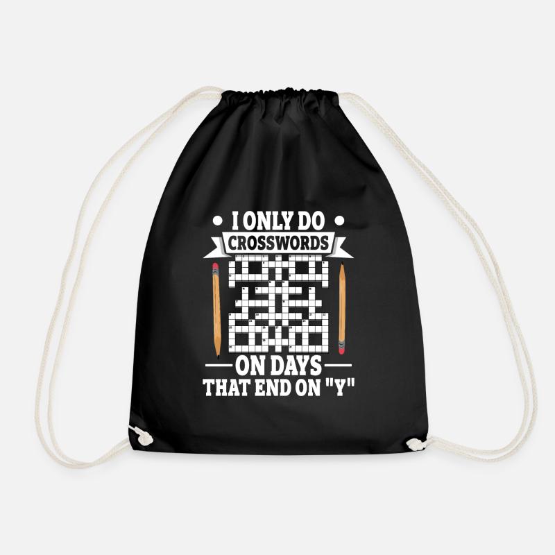 Solve crossword puzzles - Drawstring Bag - black