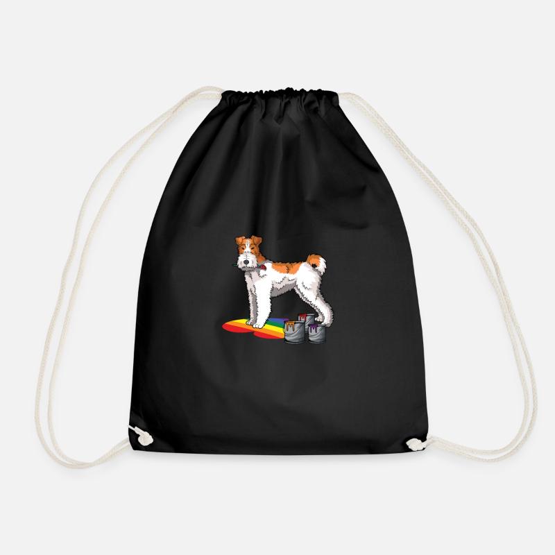 Drahthaar Foxterrier Hund - Turnbeutel - Schwarz