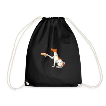 Smoothhair Fox Terrier Dog - Drawstring Bag - black - Front