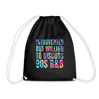 introverted but willing to discuss 90s R&B Tie Dye - Drawstring Bag - black - Front