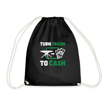 Trash To Cash Superbe humour retourné pour un - Sac de sport léger - noir - Devant
