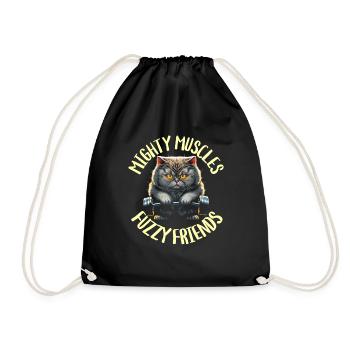 Bodybuilding Cat - Muscles Puissants Fuzzy - Sac de sport léger - noir - Devant