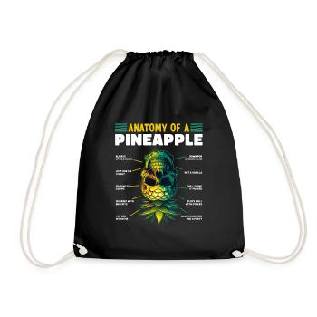 Anatomy of a Pineapple Funny Upside Down - Drawstring Bag - black - Front