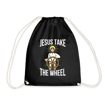 Jésus sauve prendre une roue - Sac de sport léger - noir - Devant