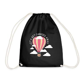 Heißluftballon & Ballon Fahrer Geschenk - Turnbeutel - Schwarz - Vorne