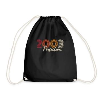 Vintage Retro Jubiläumsgeschenk für Geborene im Jahr 2003 - Turnbeutel - Schwarz - Vorne
