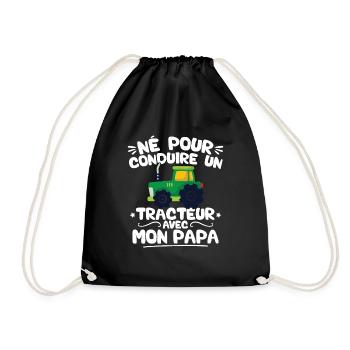 Né pour conduire des tracteurs avec mon papa - Sac de sport léger - noir - Devant