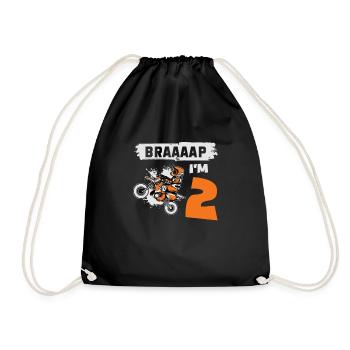 Braaaap I'm 2 Dirt Bike Motocross 2 ans 2ème - Sac de sport léger - noir - Devant