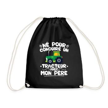 Né pour conduire un tracteur avec mon père - Sac de sport léger - noir - Devant