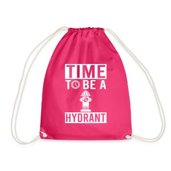 Zeit, Hydrant-Geschenk-Spaß-Zitat-Witz Zu Sein - Turnbeutel - Fuchsia - Vorne