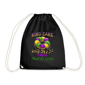 King cakes and pearls, it must be carnival - Drawstring Bag - black - Front