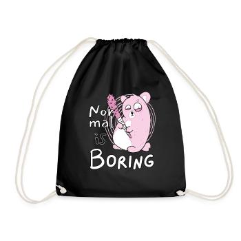 Normal is boring with Stachelpink Pink Bear - Drawstring Bag - black - Front