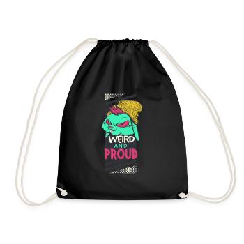 Strange and proud gift rabbit-red eyes - Drawstring Bag - black - Front